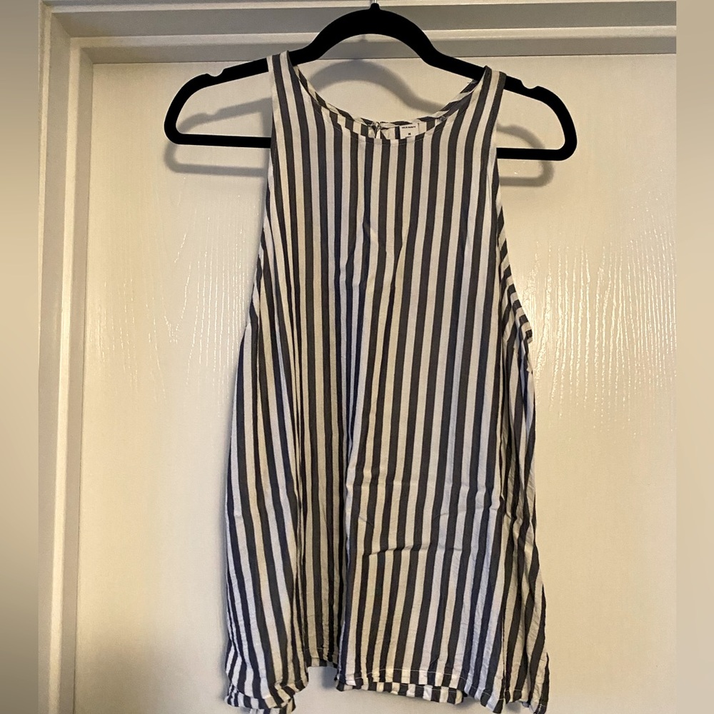Old Navy Blue and White Striped Top